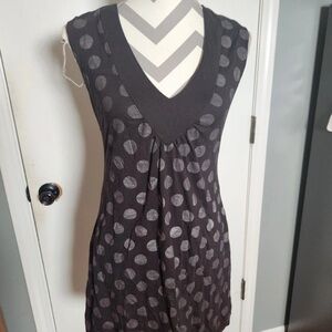 Black and Gray Polka Dot Dress